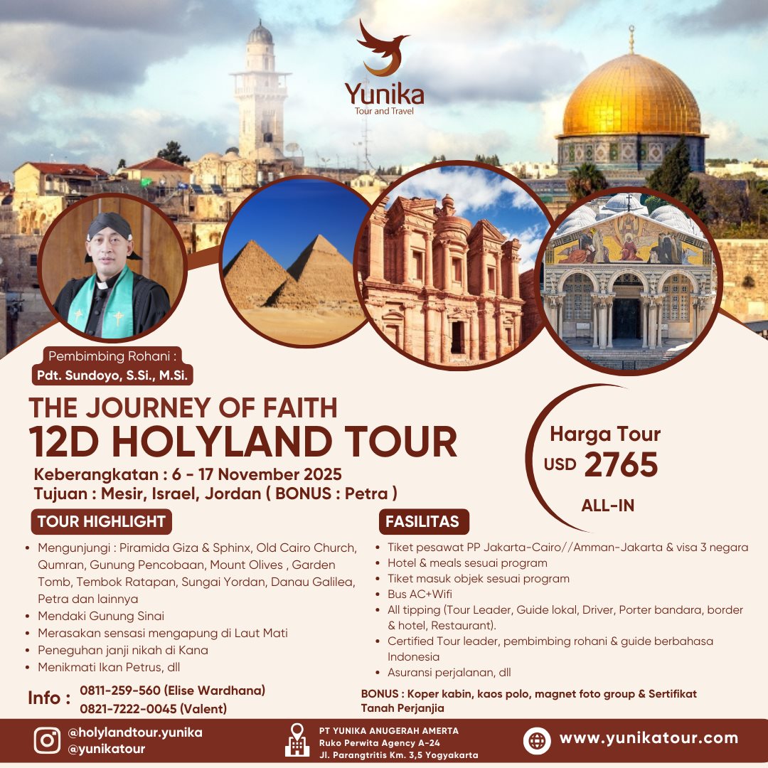 HOLYLAND 3 NEGARA (MESIR, ISRAEL, JORDAN)