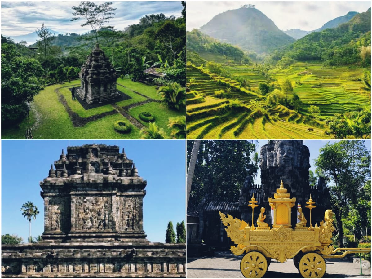 Sunrise Borobudur, Mendut Buddhist Monastery, and Selogriyo Temple